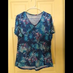 Blue tropical top